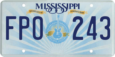 MS license plate FPO243