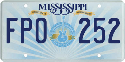MS license plate FPO252