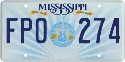 MS license plate FPO274