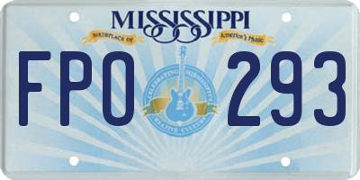 MS license plate FPO293