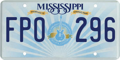 MS license plate FPO296