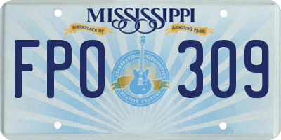 MS license plate FPO309
