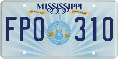 MS license plate FPO310