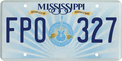 MS license plate FPO327