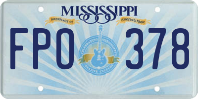 MS license plate FPO378