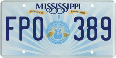 MS license plate FPO389