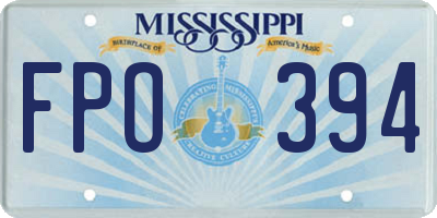 MS license plate FPO394