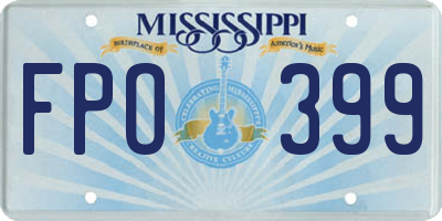 MS license plate FPO399