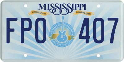 MS license plate FPO407