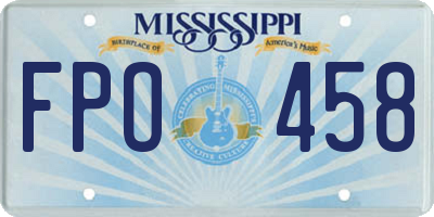 MS license plate FPO458