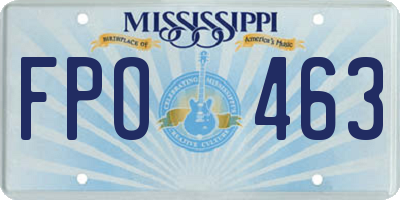 MS license plate FPO463
