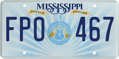 MS license plate FPO467