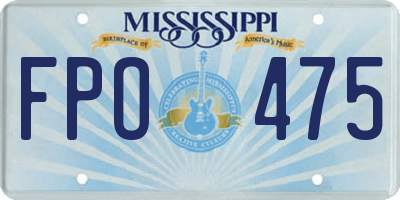 MS license plate FPO475