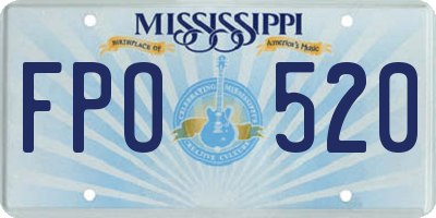 MS license plate FPO520