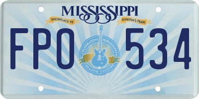 MS license plate FPO534