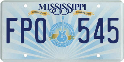 MS license plate FPO545