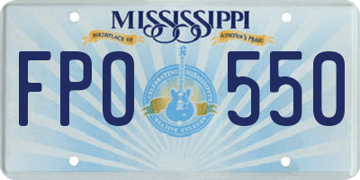 MS license plate FPO550