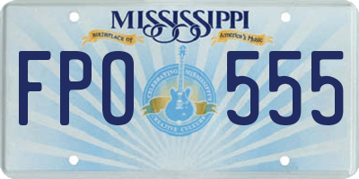 MS license plate FPO555