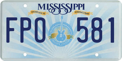 MS license plate FPO581