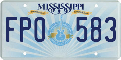 MS license plate FPO583