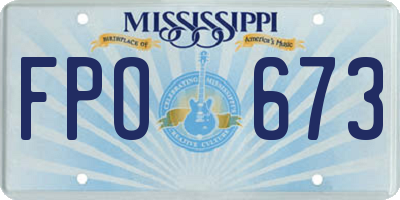 MS license plate FPO673