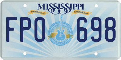 MS license plate FPO698