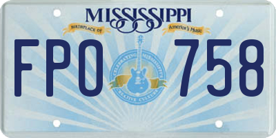 MS license plate FPO758