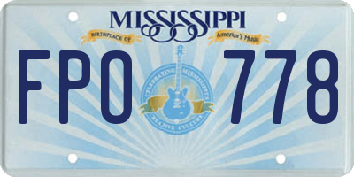 MS license plate FPO778