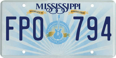 MS license plate FPO794