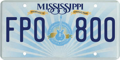 MS license plate FPO800