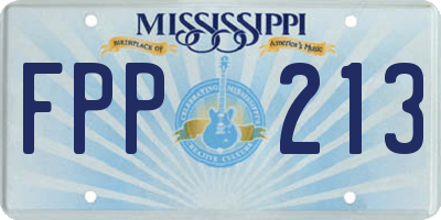 MS license plate FPP213