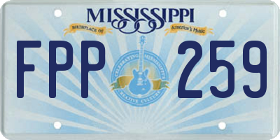 MS license plate FPP259
