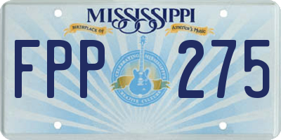 MS license plate FPP275