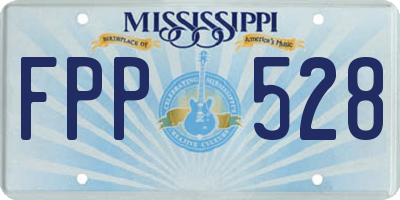 MS license plate FPP528