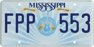 MS license plate FPP553