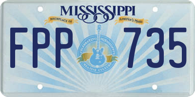 MS license plate FPP735