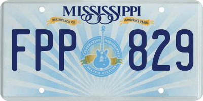 MS license plate FPP829