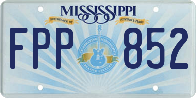 MS license plate FPP852
