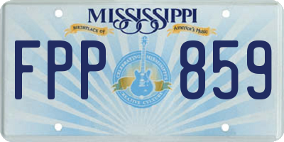 MS license plate FPP859