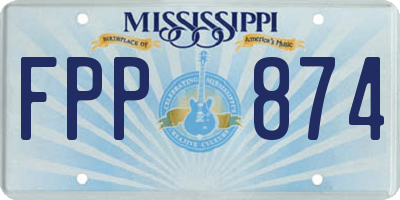 MS license plate FPP874