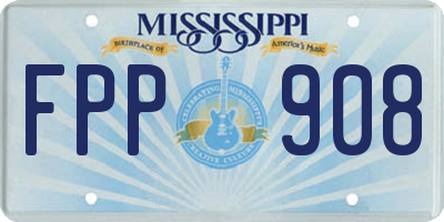 MS license plate FPP908
