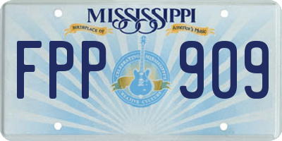 MS license plate FPP909