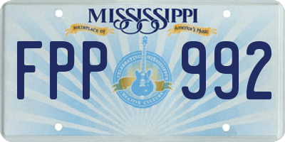 MS license plate FPP992