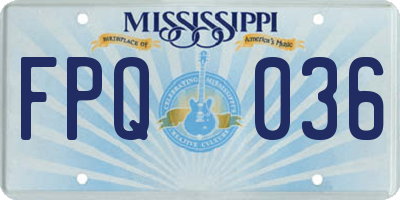 MS license plate FPQ036