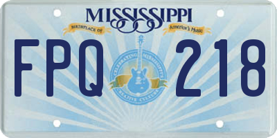 MS license plate FPQ218