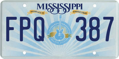 MS license plate FPQ387