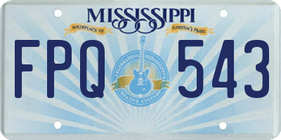 MS license plate FPQ543