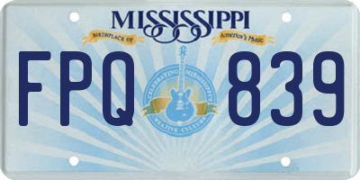 MS license plate FPQ839