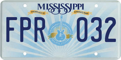 MS license plate FPR032