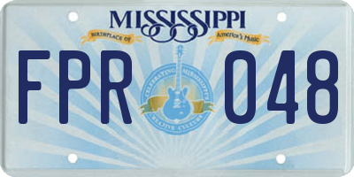 MS license plate FPR048